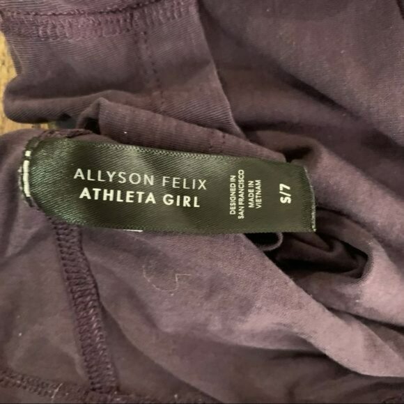 Athleta Girl Allyson Felix Purple Active Short Sleeve Top Tee T-Shirt Small 7 - Picture 5 of 7